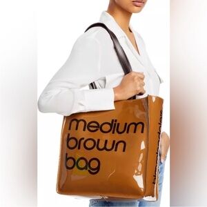 Bloomingdales Medium Brown Bag Vinyl Tote
